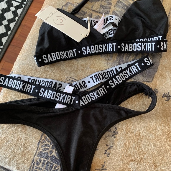 Cosita Linda Saboskirt size Small black and white bikini New with tags - Picture 2 of 8